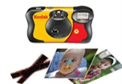 Kit 1 Appareil photo jetable KODAK 39 poses + développement + tirage sur papier FUJI 10x15cm