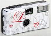 Appareil photo jetable LOVE blanc + développement négatif + Scan wetransferl