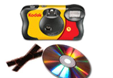 1 Appareil photo jetable Kodak 27 poses + développement négatif + mise sur CD seul