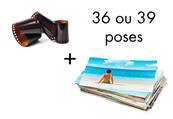 Développement + tirage jetable ou pellicule 135 couleur de 36 à 40 poses sur papier photo 10x15cm