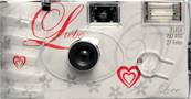 1 Appareil photo jetable LOVE blanc avec Flash 27 photos pour mariage