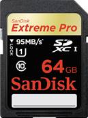 SANDISK SD HC EXTREME PRO 64GB 95MO/S.
