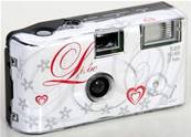 1 Appareil photo jetable LOVE blanc avec Flash 27 photos pour mariage